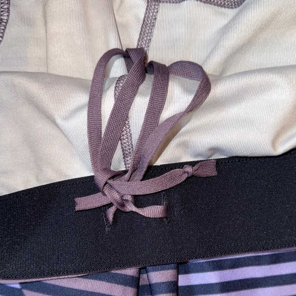 Nike Black and Purple Leggings with Reflective Accents - Picture 3 of 9